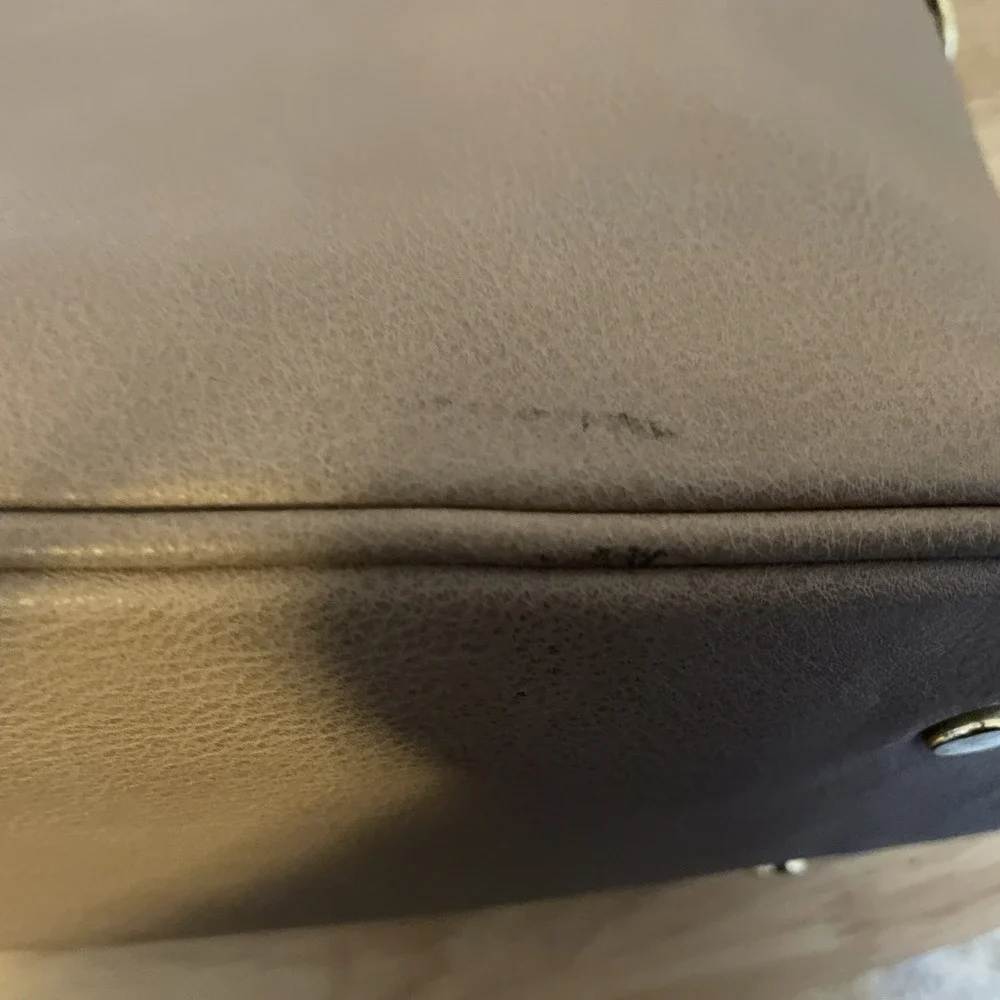 Tutilo New York‎ Tan Black straps Taupe Tote Handbag Work Laptop Tablet Bag PVC